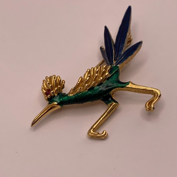 Designer Vintage BOUCHER Road Runner Brooch - Signed and Numbered 8390P - Picture 2 of 4